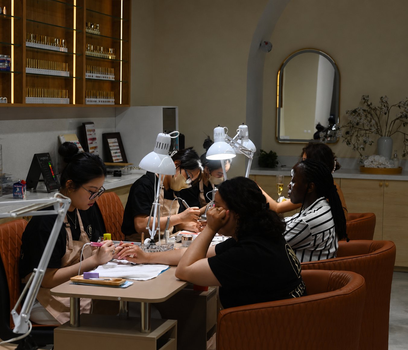 The Lush Nail & Head Spa team at work, Downtown Ottawa